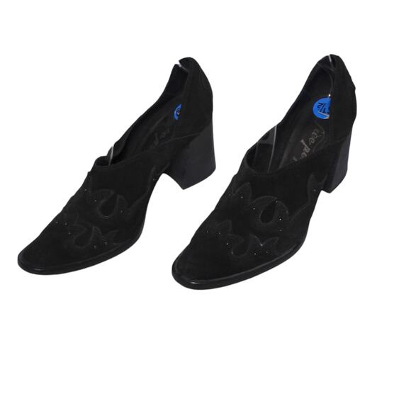 Free People Black Suede Alamo Slip On Western Booties - Size 37 (6.5) - Picture 1 of 12